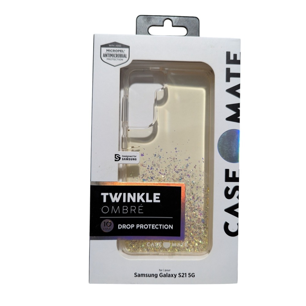 W1 Case-Mate Samsung Galaxy S21 5G Twinkle Ombre Glitter Drop Tested Shock Absor